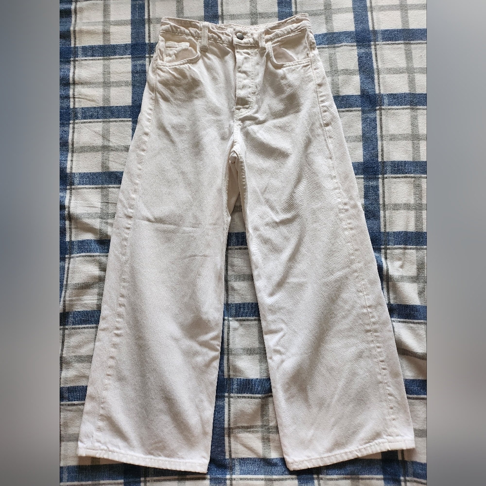 Andrew Charles white high rise wide leg pants size EU 34 or XS/S or US2/4